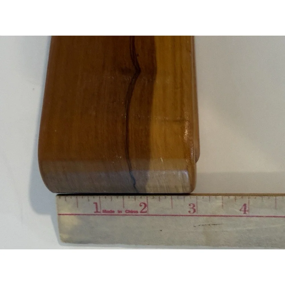 Vintage Solid Wood Trinket Box 8x3x2 Hidden Drawer Jewelry Case Velvet Stash Box